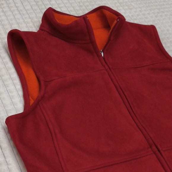 Columbia Red Fleece Vest with Orange Accents - Picture 6 of 14